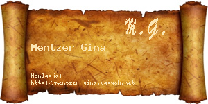 Mentzer Gina névjegykártya